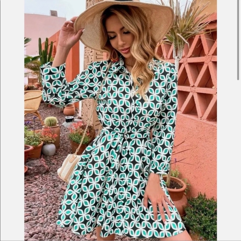Zara Printed Dress with Belt size Medium - Picture 10 of 13